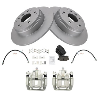 TRQ® - Rear Disc Brake Kit with Ceramic Pads, Calipers and Hoses