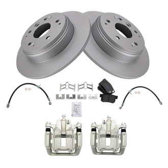 TRQ® - Rear Disc Brake Kit with Semi-Metallic Pads, Calipers and Hoses