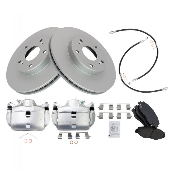 TRQ® - Front Disc Brake Kit with Ceramic Pads, Calipers and Hoses