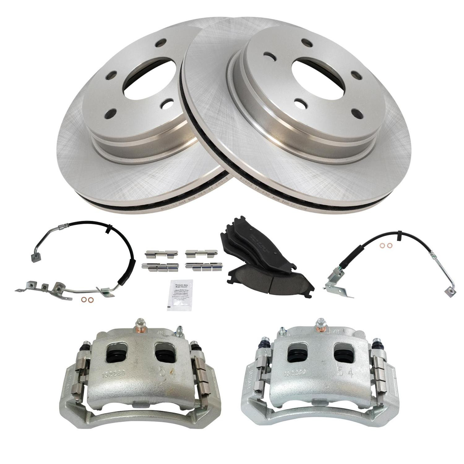 TRQ® BKA29908 - Front Disc Brake Kit with Ceramic Pads, Calipers