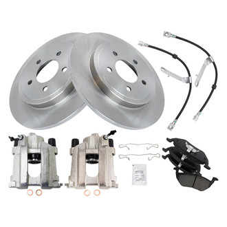 TRQ® - Rear Disc Brake Kit with Ceramic Pads, Calipers and Hoses