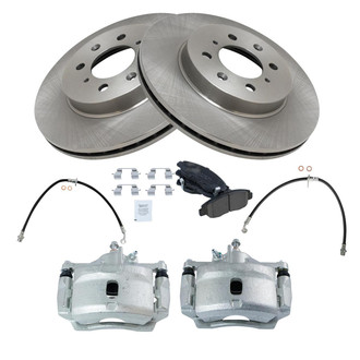 TRQ® - Front Disc Brake Kit with Ceramic Pads, Calipers and Hoses