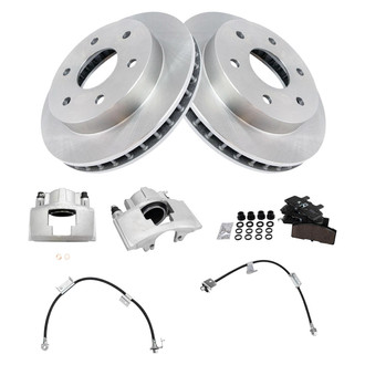 TRQ® - Front Disc Brake Kit with Ceramic Pads, Calipers and Hoses