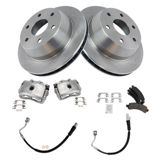 TRQ® - Rear Disc Brake Kit with Ceramic Pads, Calipers and Hoses
