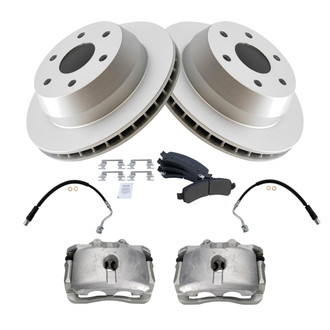 TRQ® - Rear Disc Brake Kit with Semi-Metallic Pads, Calipers and Hoses