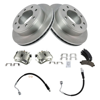 TRQ® - Rear Disc Brake Kit with Ceramic Pads, Calipers and Hoses