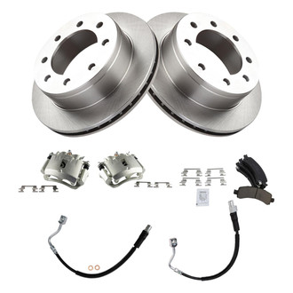 TRQ® - Rear Disc Brake Kit with Ceramic Pads, Calipers and Hoses