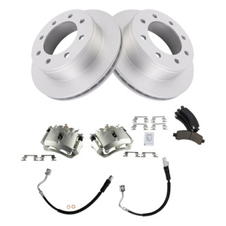 TRQ® - Rear Disc Brake Kit with Ceramic Pads, Calipers and Hoses