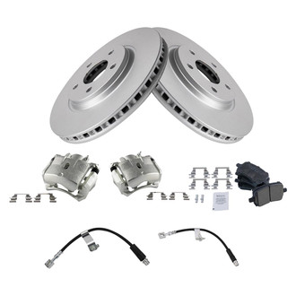 TRQ® - Front Disc Brake Kit with Ceramic Pads, Calipers and Hoses