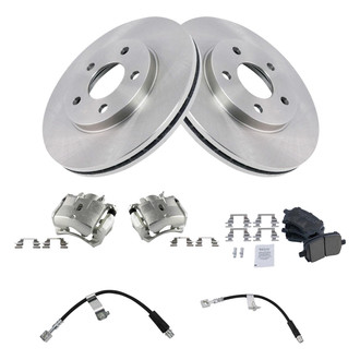 TRQ® - Front Disc Brake Kit with Ceramic Pads, Calipers and Hoses