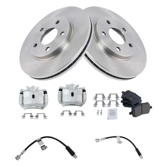 TRQ® - Front Disc Brake Kit with Ceramic Pads, Calipers and Hoses
