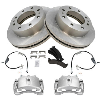 TRQ® - Front Disc Brake Kit with Ceramic Pads, Calipers and Hoses