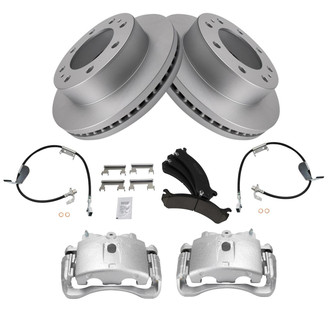 TRQ® - Front Disc Brake Kit with Ceramic Pads, Calipers and Hoses