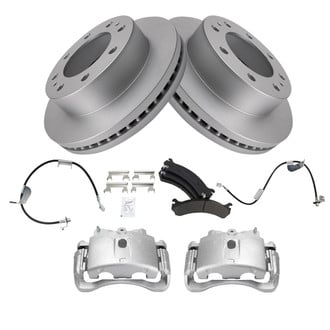 TRQ® - Front Disc Brake Kit with Semi-Metallic Pads, Calipers and Hoses
