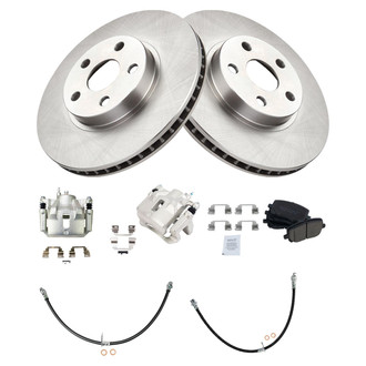TRQ® - Front Disc Brake Kit with Ceramic Pads, Calipers and Hoses
