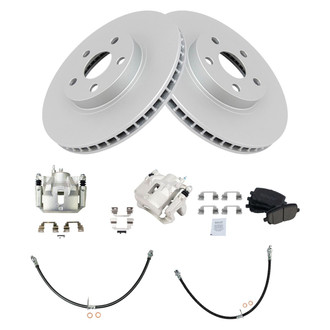 TRQ® - Front Disc Brake Kit with Ceramic Pads, Calipers and Hoses