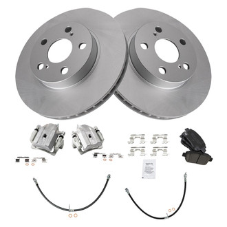 TRQ® - Front Disc Brake Kit with Ceramic Pads, Calipers and Hoses