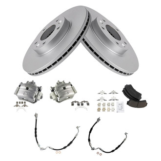 TRQ® - Front Disc Brake Kit with Ceramic Pads, Calipers and Hoses