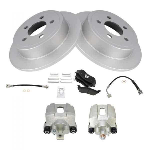 TRQ® - Rear Disc Brake Kit with Ceramic Pads, Calipers and Hoses