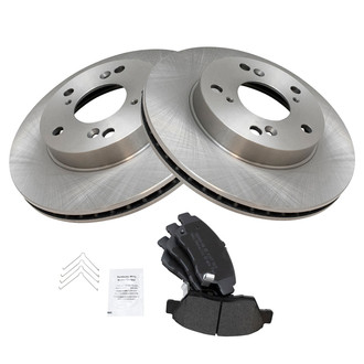 TRQ® - Front Disc Brake Kit with Semi-Metallic Pads