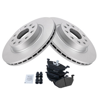 TRQ® - Front Disc Brake Kit with Semi-Metallic Pads