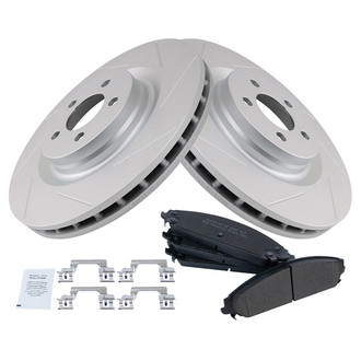 TRQ® - Front Disc Brake Kit with Semi-Metallic Pads