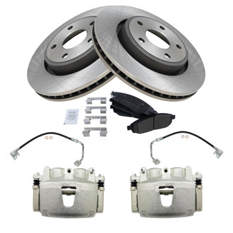 TRQ® - Disc Brake Kit with Semi-Metallic Pads, Calipers and Hoses