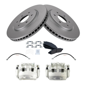 TRQ® - Front Disc Brake Kit with Ceramic Pads, Calipers and Hoses