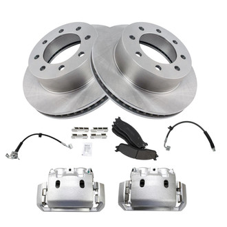 TRQ® - Disc Brake Kit with Semi-Metallic Pads, Calipers and Hoses