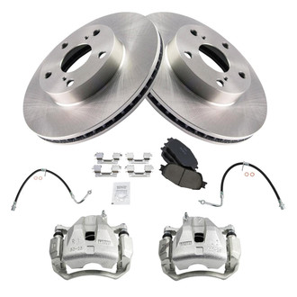 TRQ® - Front Disc Brake Kit with Ceramic Pads, Calipers and Hoses