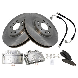 TRQ® - Front Disc Brake Kit with Ceramic Pads, Calipers and Hoses