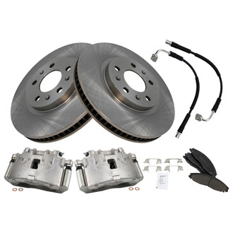 TRQ® - Front Disc Brake Kit with Ceramic Pads, Calipers and Hoses