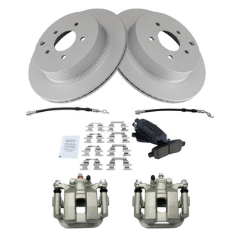 TRQ® - Rear Disc Brake Kit with Ceramic Pads, Calipers and Hoses