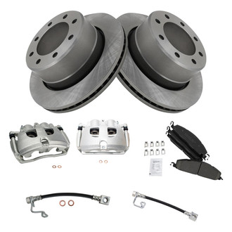 TRQ® - Rear Disc Brake Kit with Ceramic Pads, Calipers and Hoses