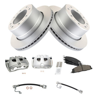 TRQ® - Rear Disc Brake Kit with Semi-Metallic Pads, Calipers and Hoses