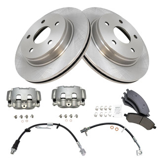 TRQ® - Front Disc Brake Kit with Ceramic Pads, Calipers and Hoses