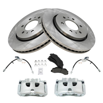 TRQ® - Front Disc Brake Kit with Ceramic Pads, Calipers and Hoses