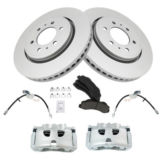 TRQ® - Front Disc Brake Kit with Ceramic Pads, Calipers and Hoses