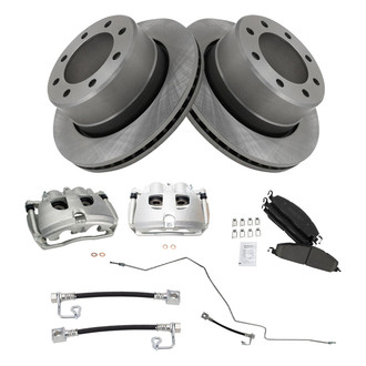 TRQ® - Rear Disc Brake Kit with Ceramic Pads, Calipers and Hoses