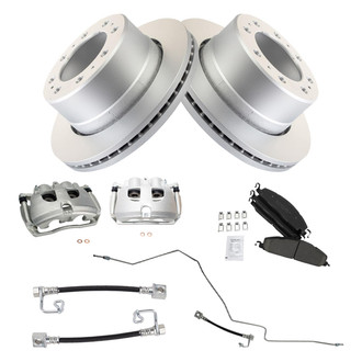 TRQ® - Rear Disc Brake Kit with Ceramic Pads, Calipers and Hoses