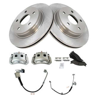 TRQ® - Front Disc Brake Kit with Ceramic Pads, Calipers and Hoses