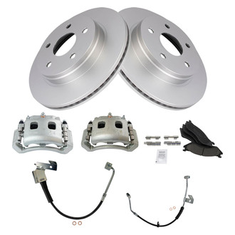 TRQ® - Front Disc Brake Kit with Ceramic Pads, Calipers and Hoses