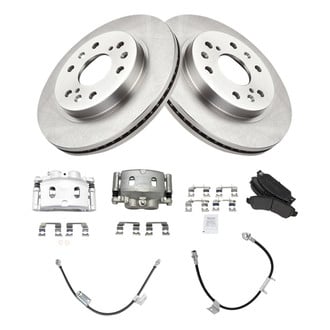 TRQ® - Front Disc Brake Kit with Semi-Metallic Pads, Calipers and Hoses