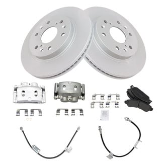 TRQ® - Front Disc Brake Kit with Semi-Metallic Pads, Calipers and Hoses