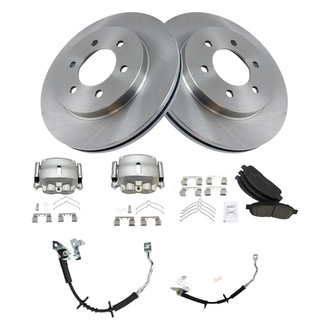 TRQ® - Disc Brake Kit with Ceramic Pads, Calipers and Hoses
