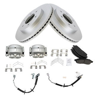 TRQ® - Front Disc Brake Kit with Ceramic Pads, Calipers and Hoses