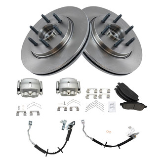 TRQ® - Front Disc Brake Kit with Ceramic Pads, Calipers and Hoses