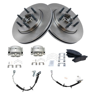 TRQ® - Disc Brake Kit with Semi-Metallic Pads, Calipers and Hoses