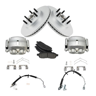 TRQ® - Front Disc Brake Kit with Ceramic Pads, Calipers and Hoses