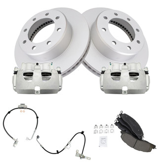 TRQ® - Front Disc Brake Kit with Ceramic Pads, Calipers and Hoses